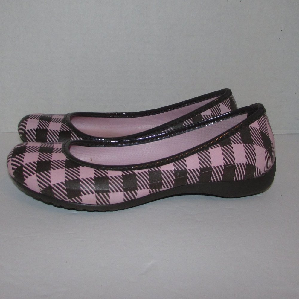 CROCS Lily LJ Plaid Flats Women's Size 8 Shoes